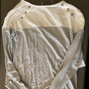 Striped long sleeve blouse